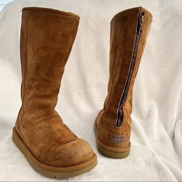 Ugg Shoes | Ugg Knightsbridge Boots 5119 Womens Sz 8 Tall Chestnut Zipper in Back Sheepskin | Color: Brown | Size: 8 | Boohoo11's Closet
